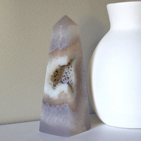 Agate Druzy Obelisk #4