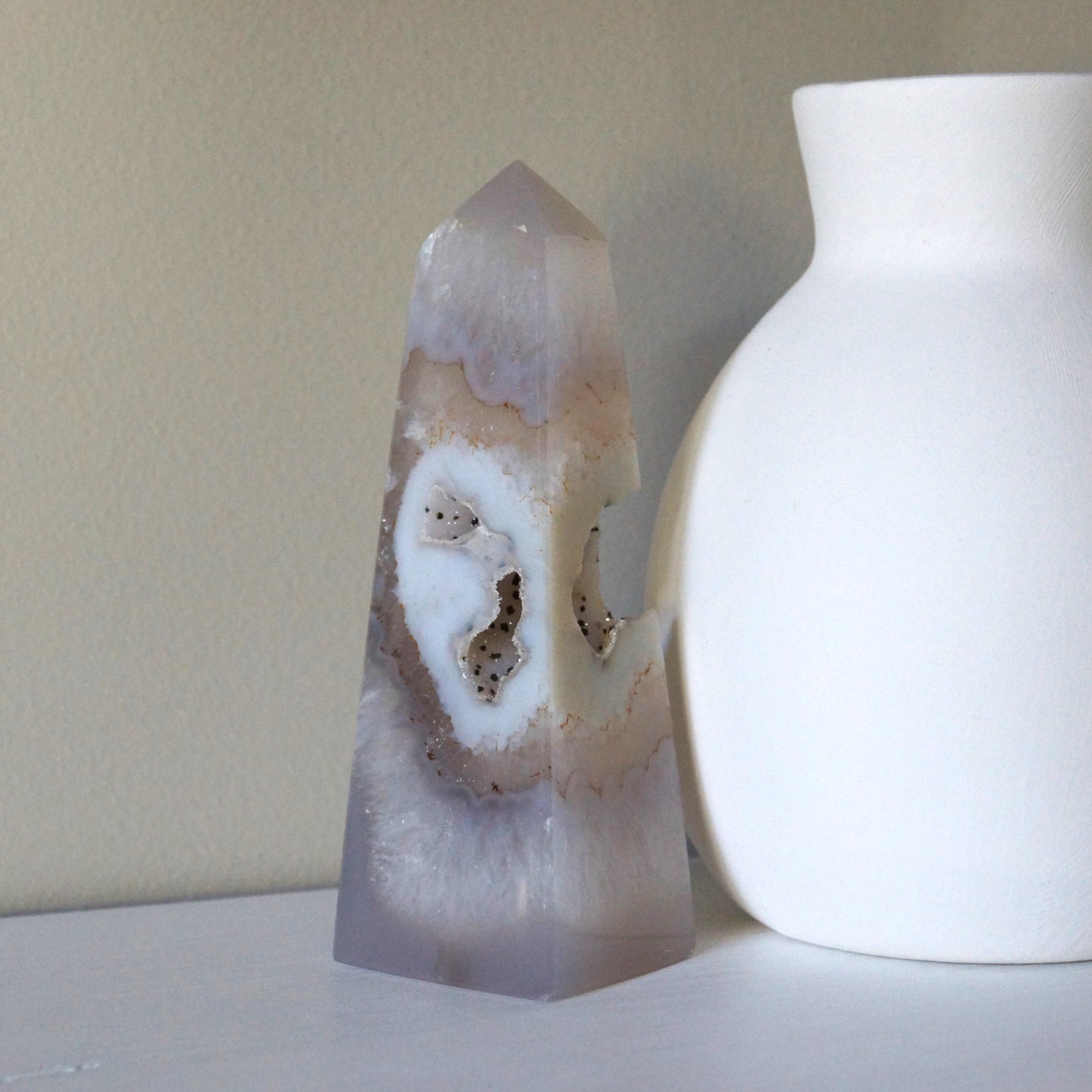 Agate Druzy Obelisk #4
