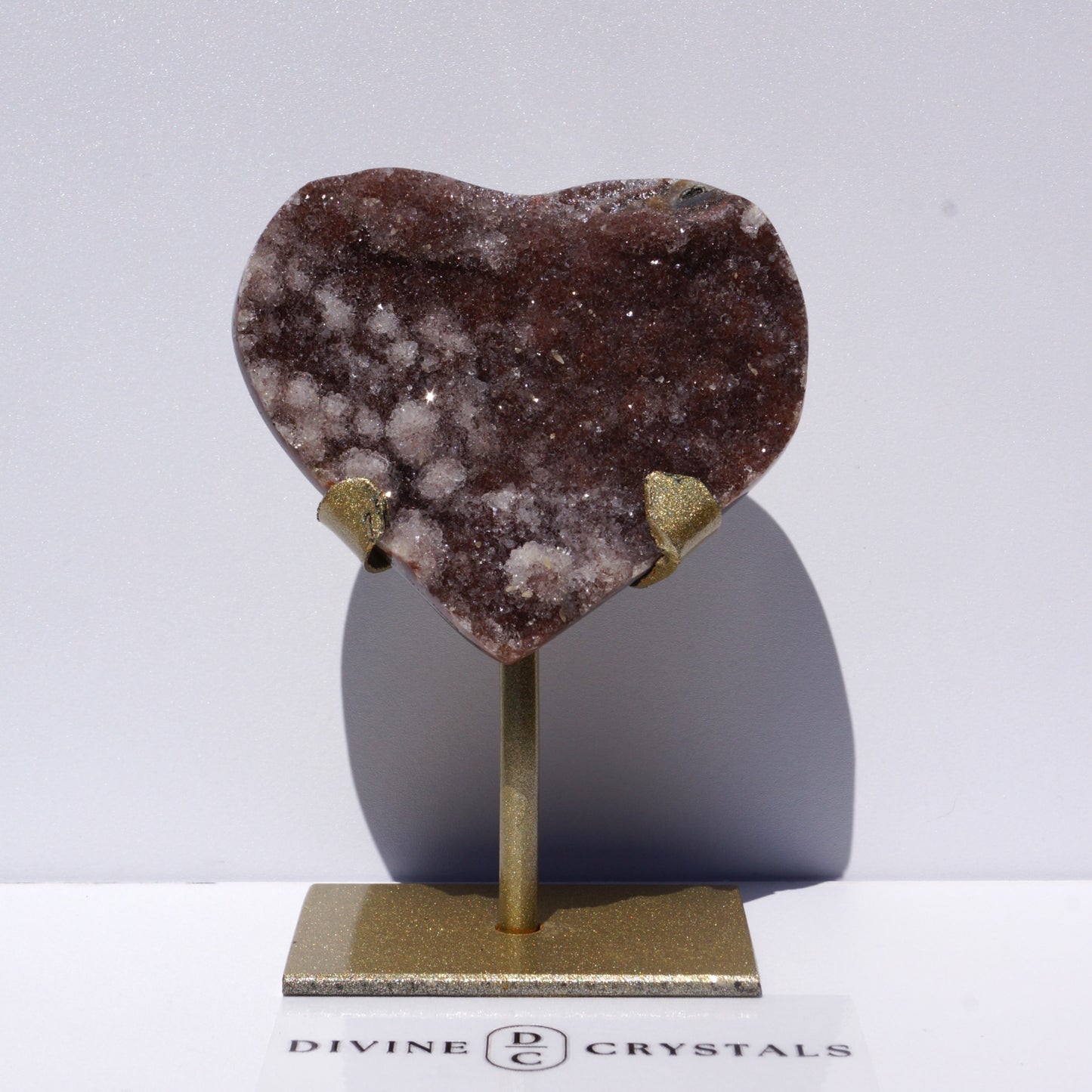 Rainbow Amethyst Hearts on Stand