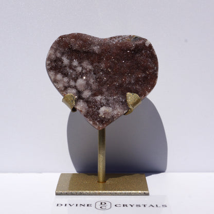 Rainbow Amethyst Hearts on Stand