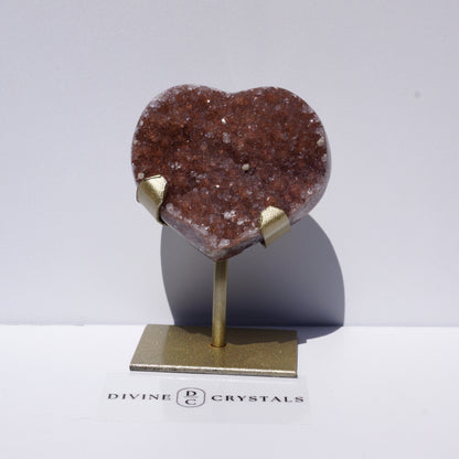 Rainbow Amethyst Hearts on Stand