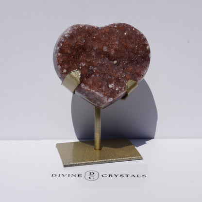 Rainbow Amethyst Hearts on Stand