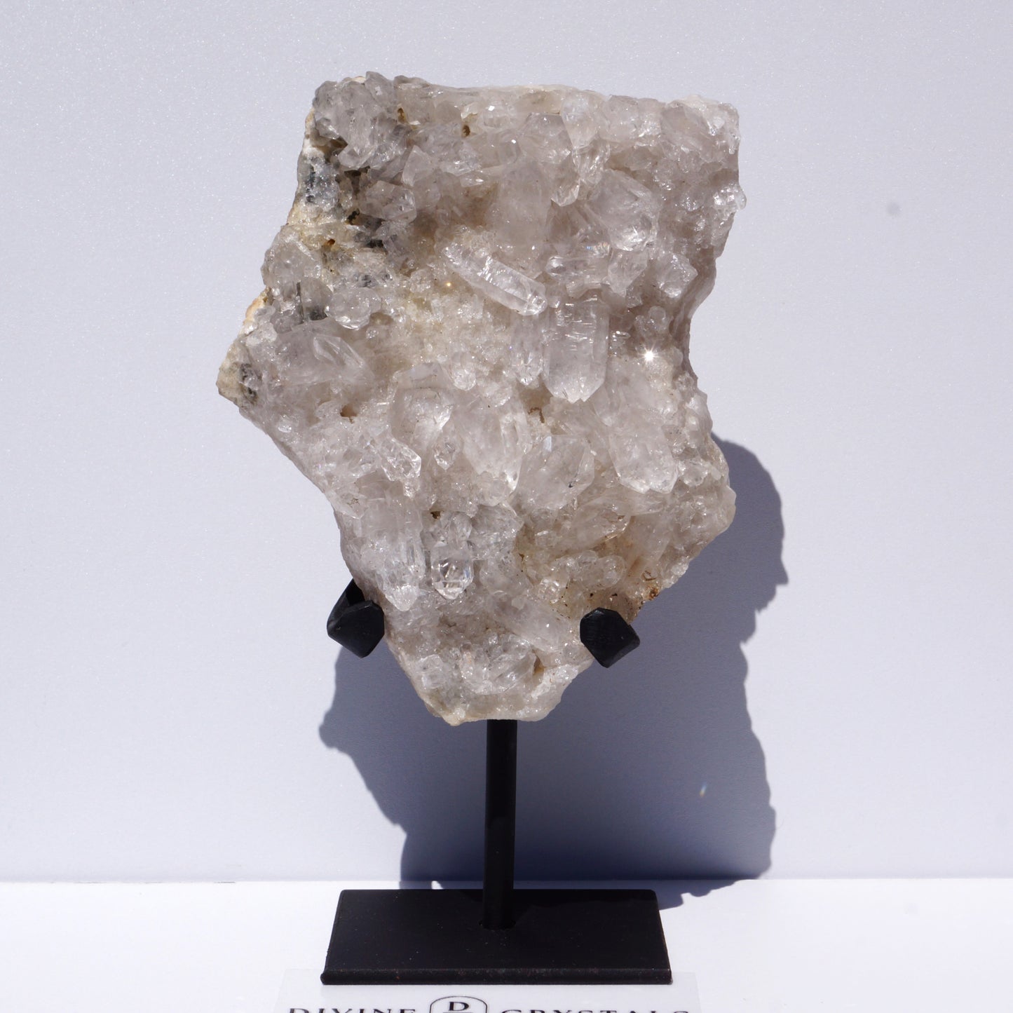 Clear Quartz Clusters on Stand
