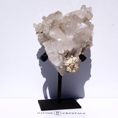 Clear Quartz Clusters on Stand