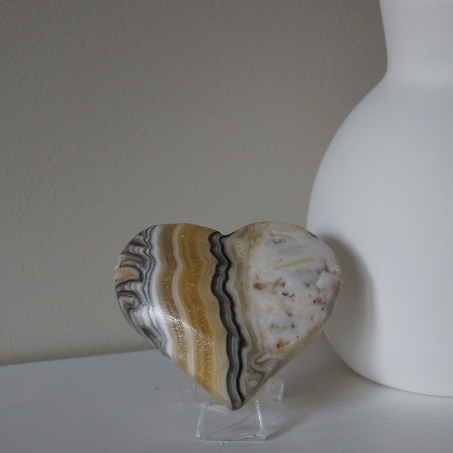 Yellow & Grey Calcite Hearts