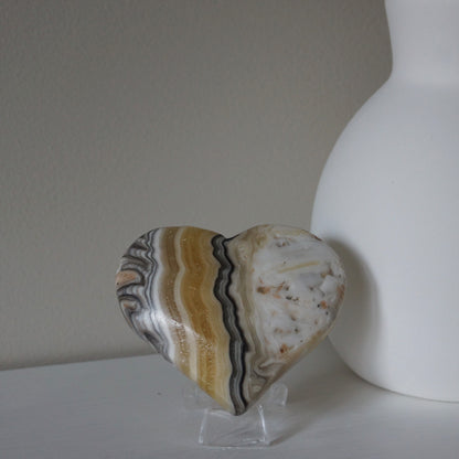 Yellow & Grey Calcite Hearts