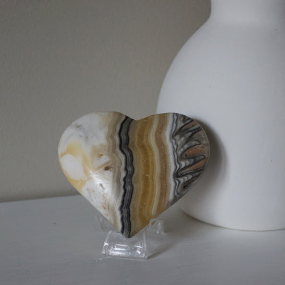 Yellow & Grey Calcite Hearts