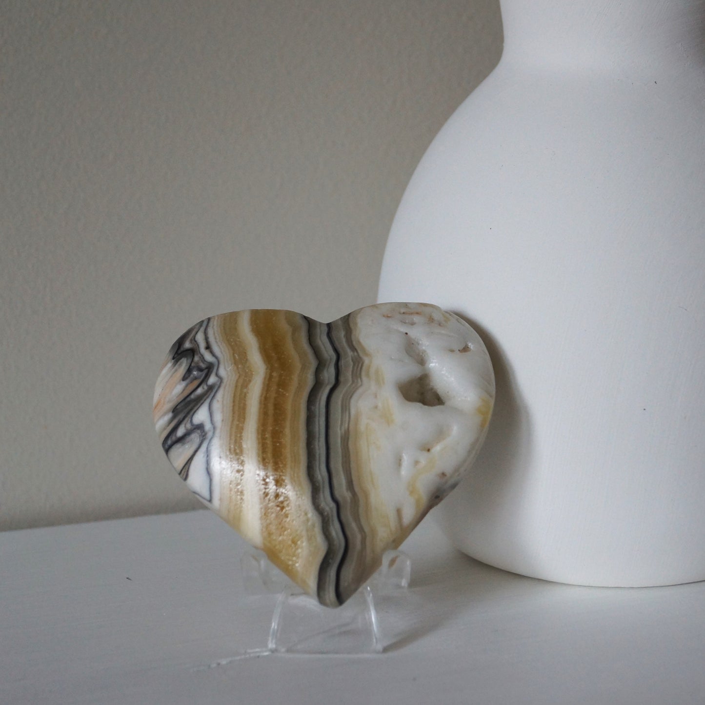 Yellow & Grey Calcite Hearts