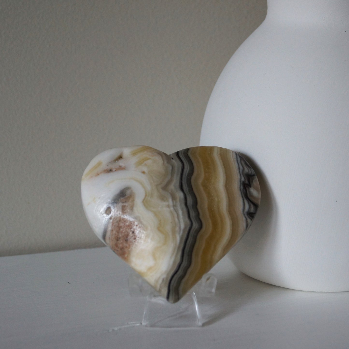 Yellow & Grey Calcite Hearts