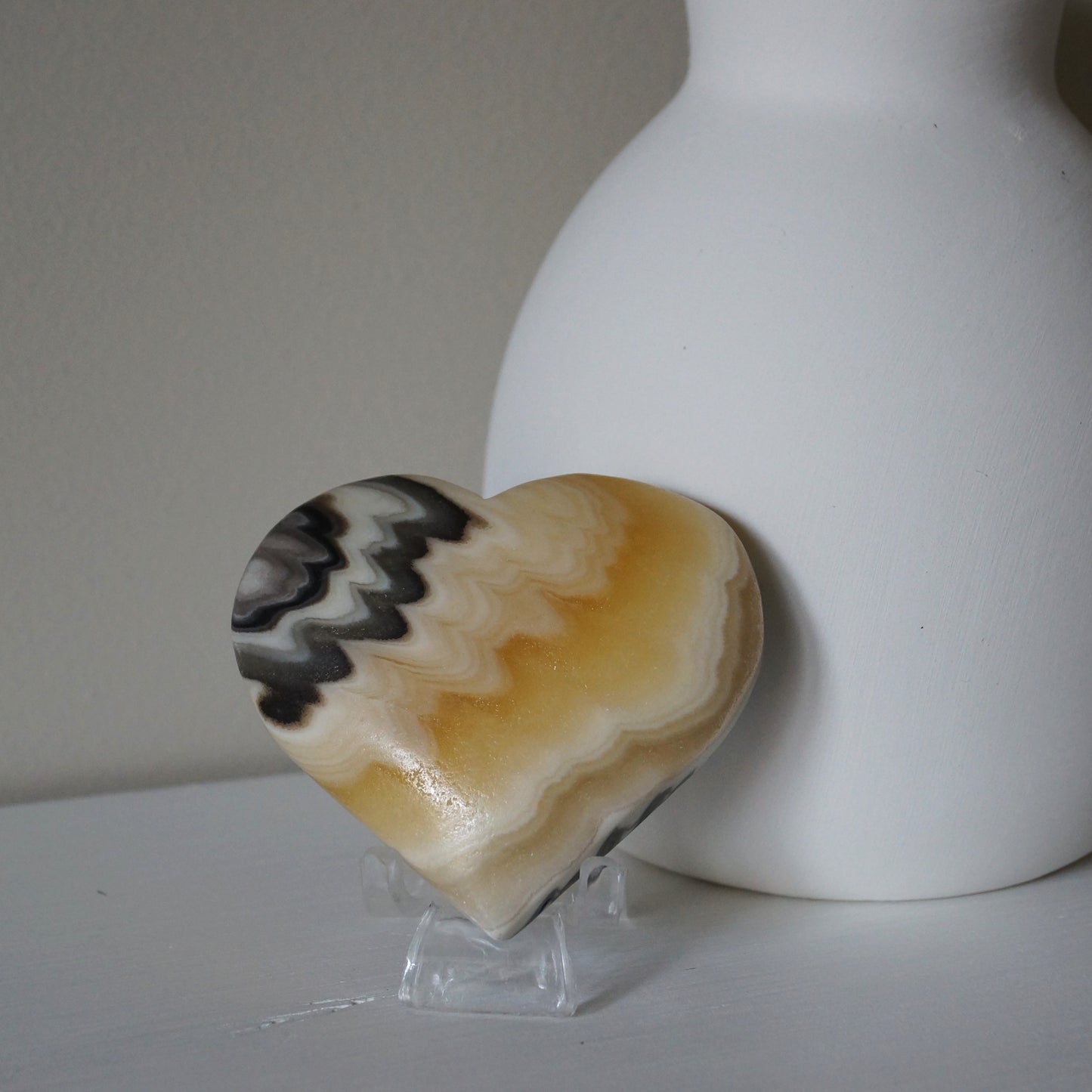 Yellow & Grey Calcite Hearts