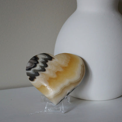 Yellow & Grey Calcite Hearts