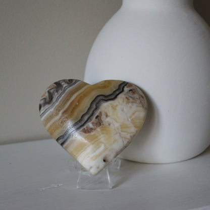 Yellow & Grey Calcite Hearts