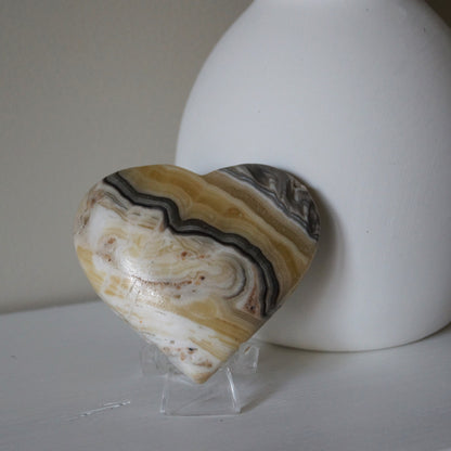 Yellow & Grey Calcite Hearts