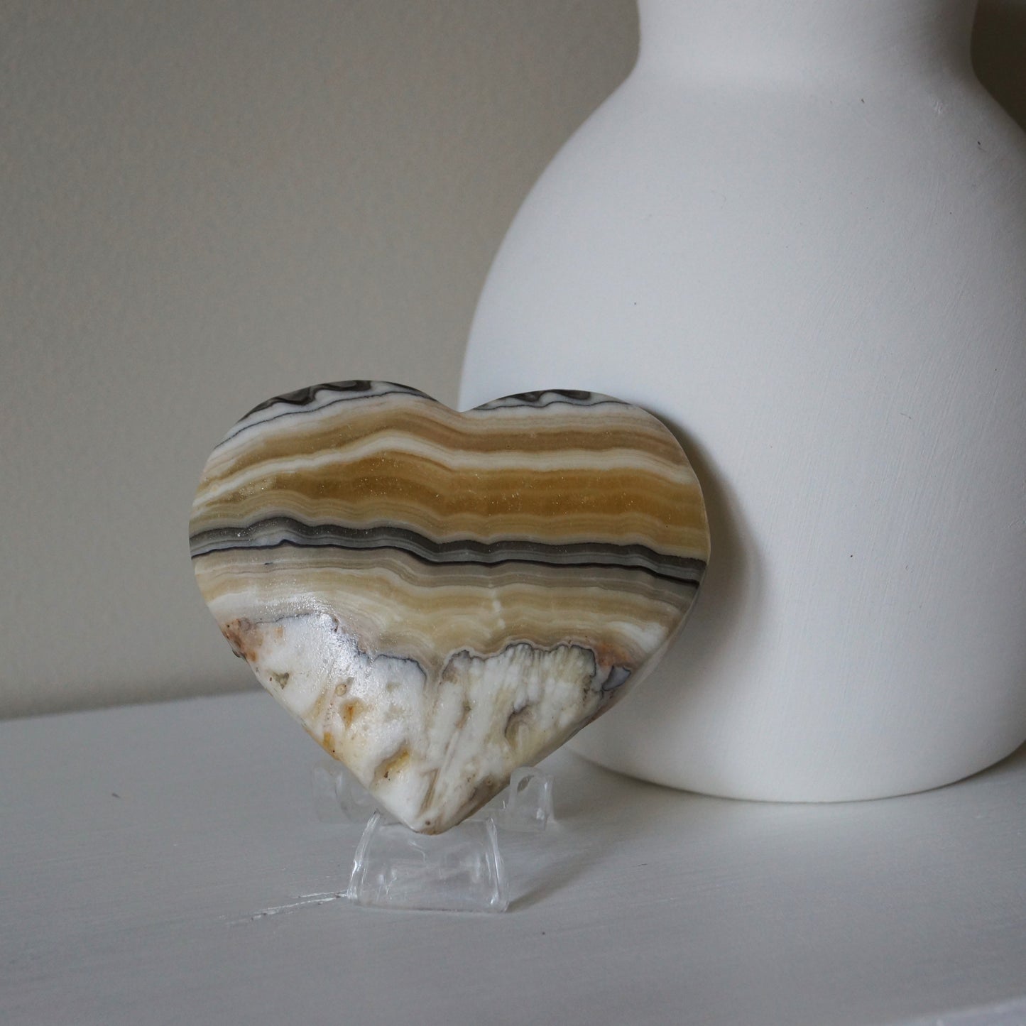 Yellow & Grey Calcite Hearts