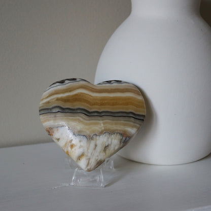 Yellow & Grey Calcite Hearts