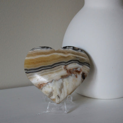 Yellow & Grey Calcite Hearts