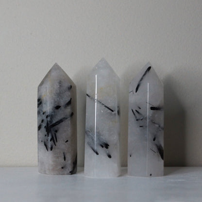 Black Tourmaline in Quartz towers