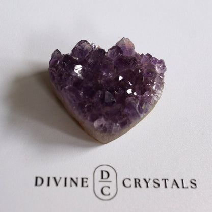 Amethyst Cluster Hearts – Intuition • Calm • Protection