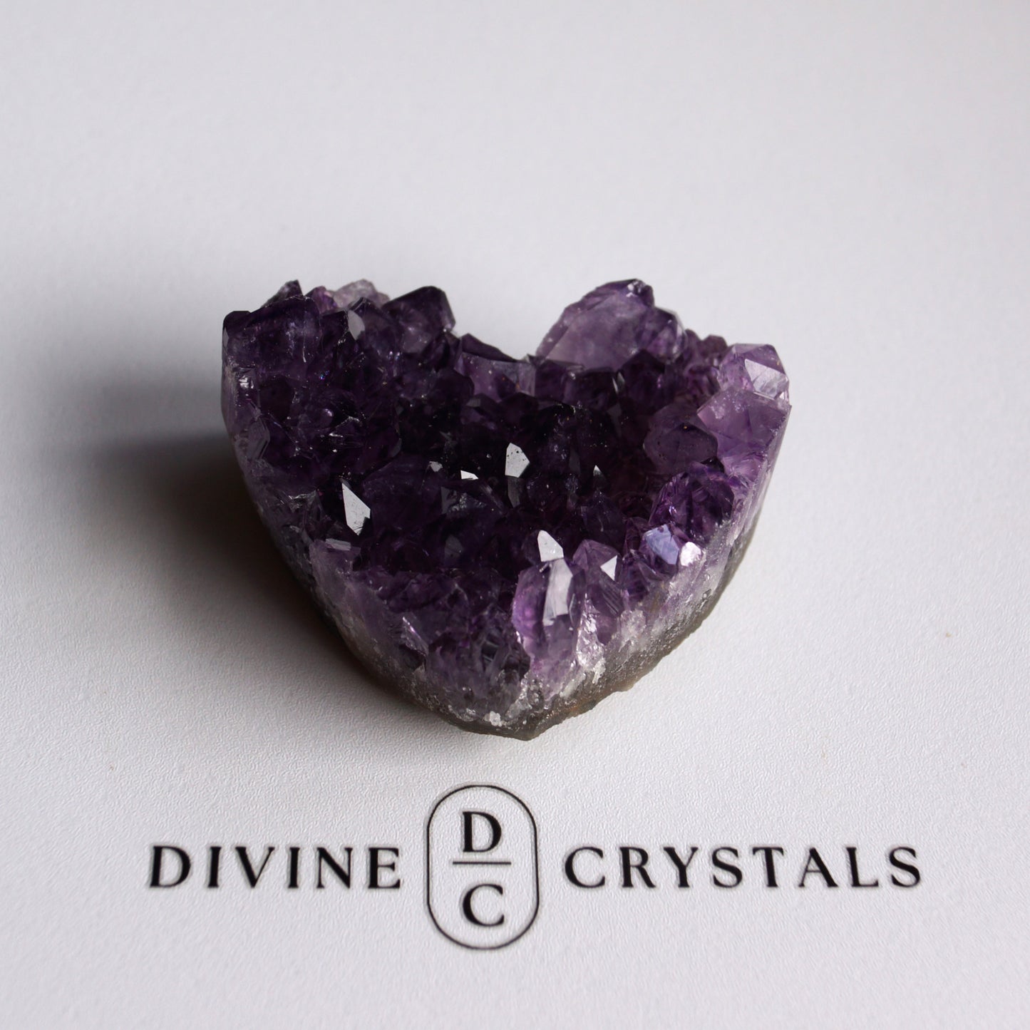 Amethyst Cluster Hearts – Intuition • Calm • Protection