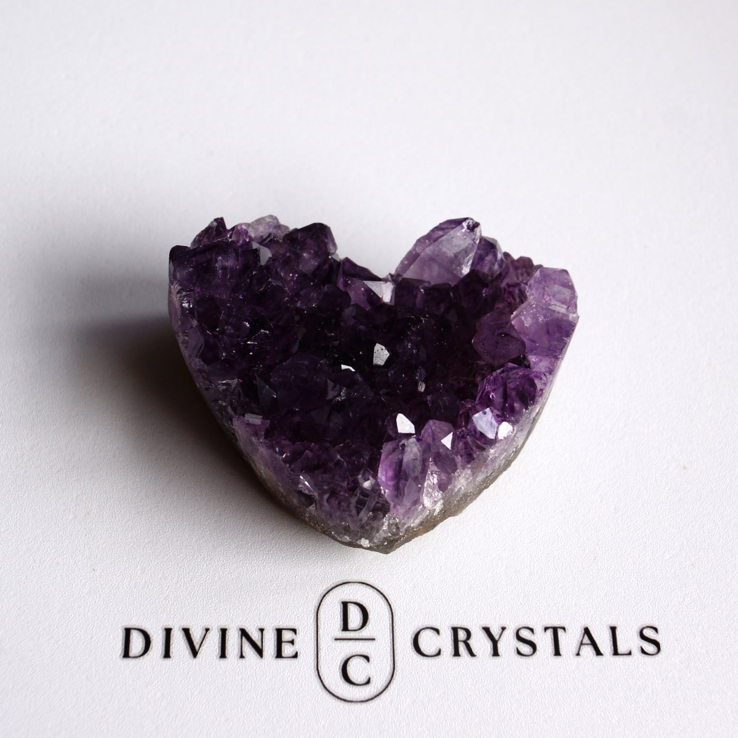 Amethyst Cluster Hearts – Intuition • Calm • Protection
