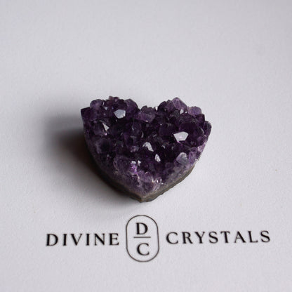 Amethyst Cluster Hearts – Intuition • Calm • Protection