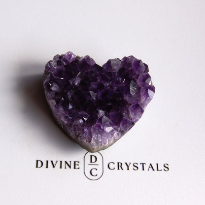 Amethyst Cluster Hearts – Intuition • Calm • Protection