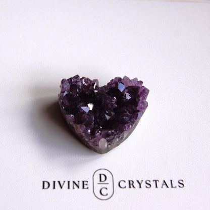 Amethyst Cluster Hearts – Intuition • Calm • Protection