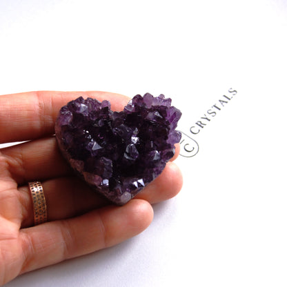 Amethyst Cluster Hearts – Intuition • Calm • Protection