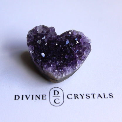 Amethyst Cluster Hearts – Intuition • Calm • Protection