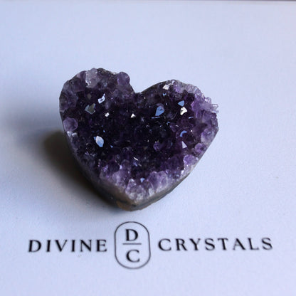 Amethyst Cluster Hearts – Intuition • Calm • Protection