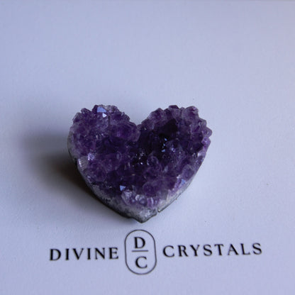 Amethyst Cluster Hearts – Intuition • Calm • Protection