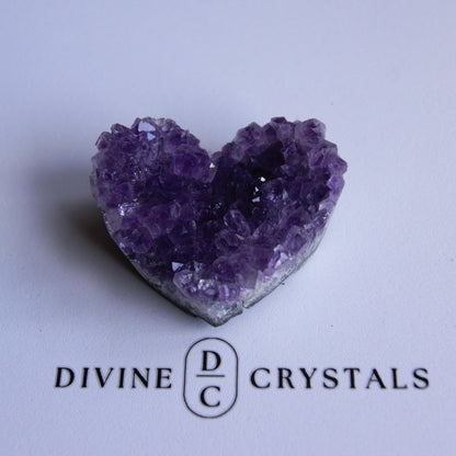Amethyst Cluster Hearts – Intuition • Calm • Protection