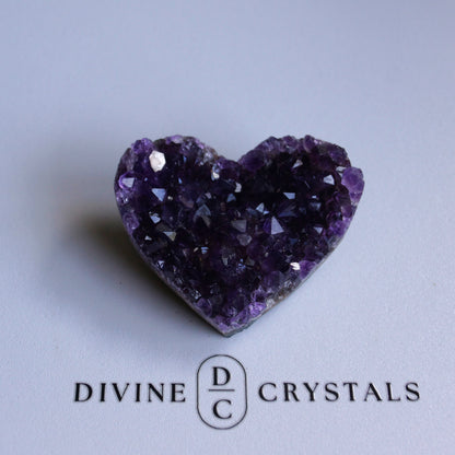 Amethyst Cluster Hearts – Intuition • Calm • Protection