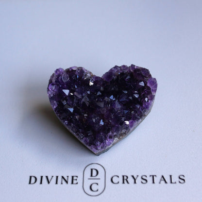 Amethyst Cluster Hearts – Intuition • Calm • Protection