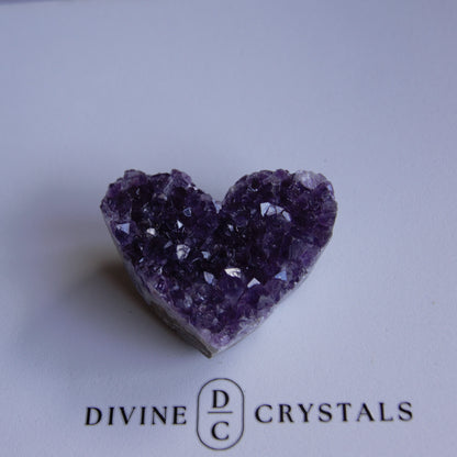 Amethyst Cluster Hearts – Intuition • Calm • Protection