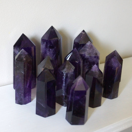 High Quality Deep Purple Amethyst Towers – Protection • Calm • Higher Guidance