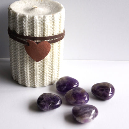 Chevron Amethyst Heart – Clarity • Intuition • Inner Peace