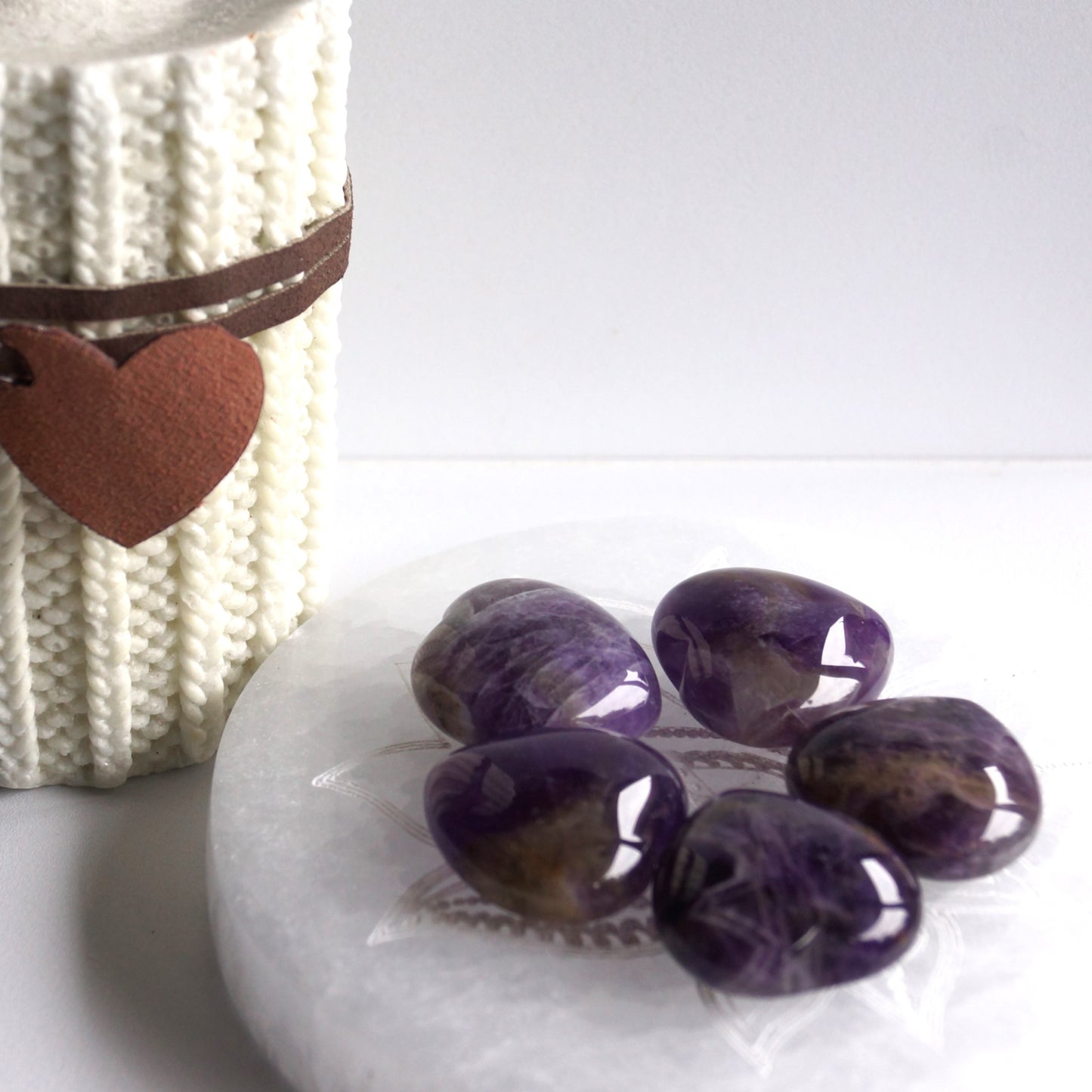 Chevron Amethyst Heart – Clarity • Intuition • Inner Peace