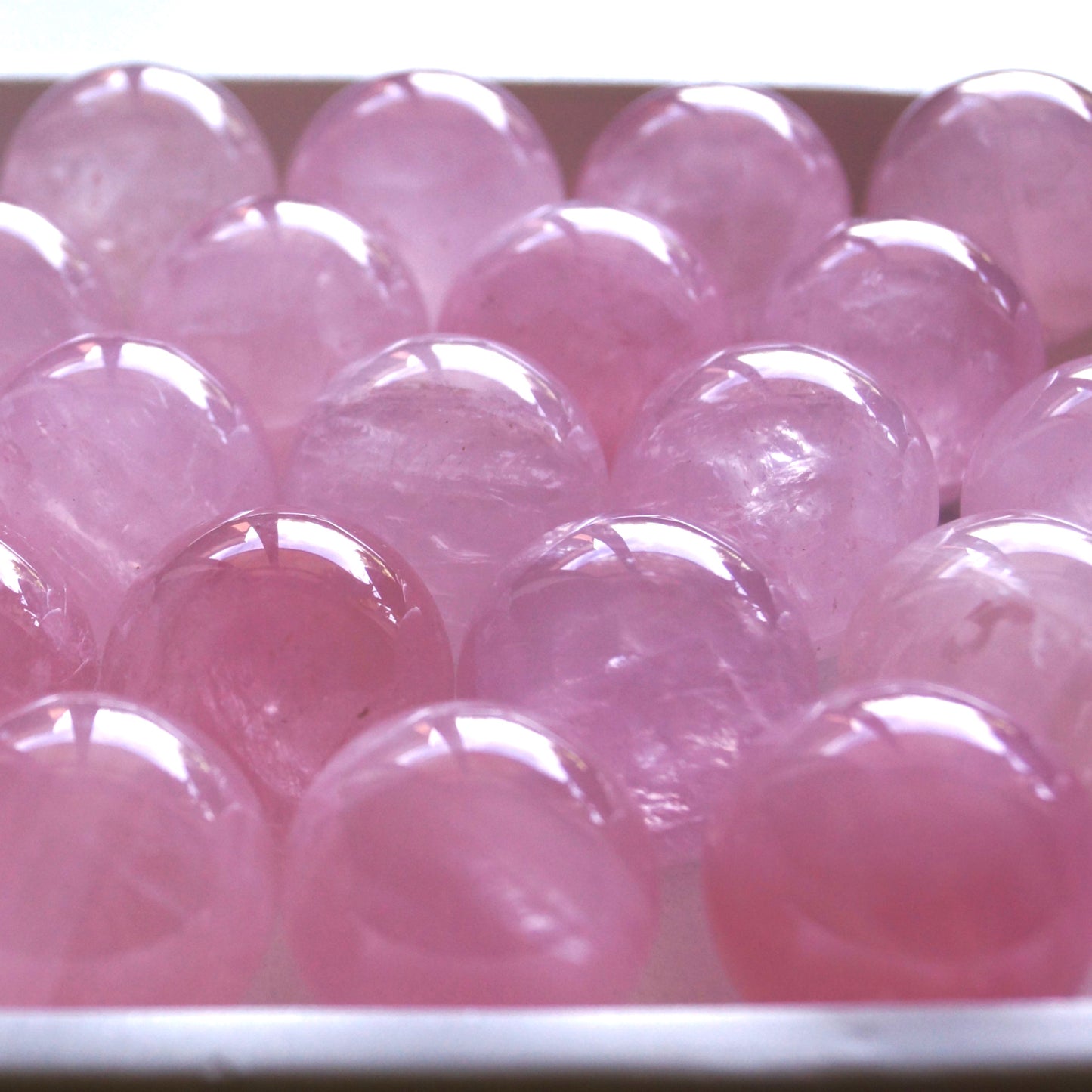 Six Star Line Rose Quartz Spheres – Love • Harmony • Heart Healing
