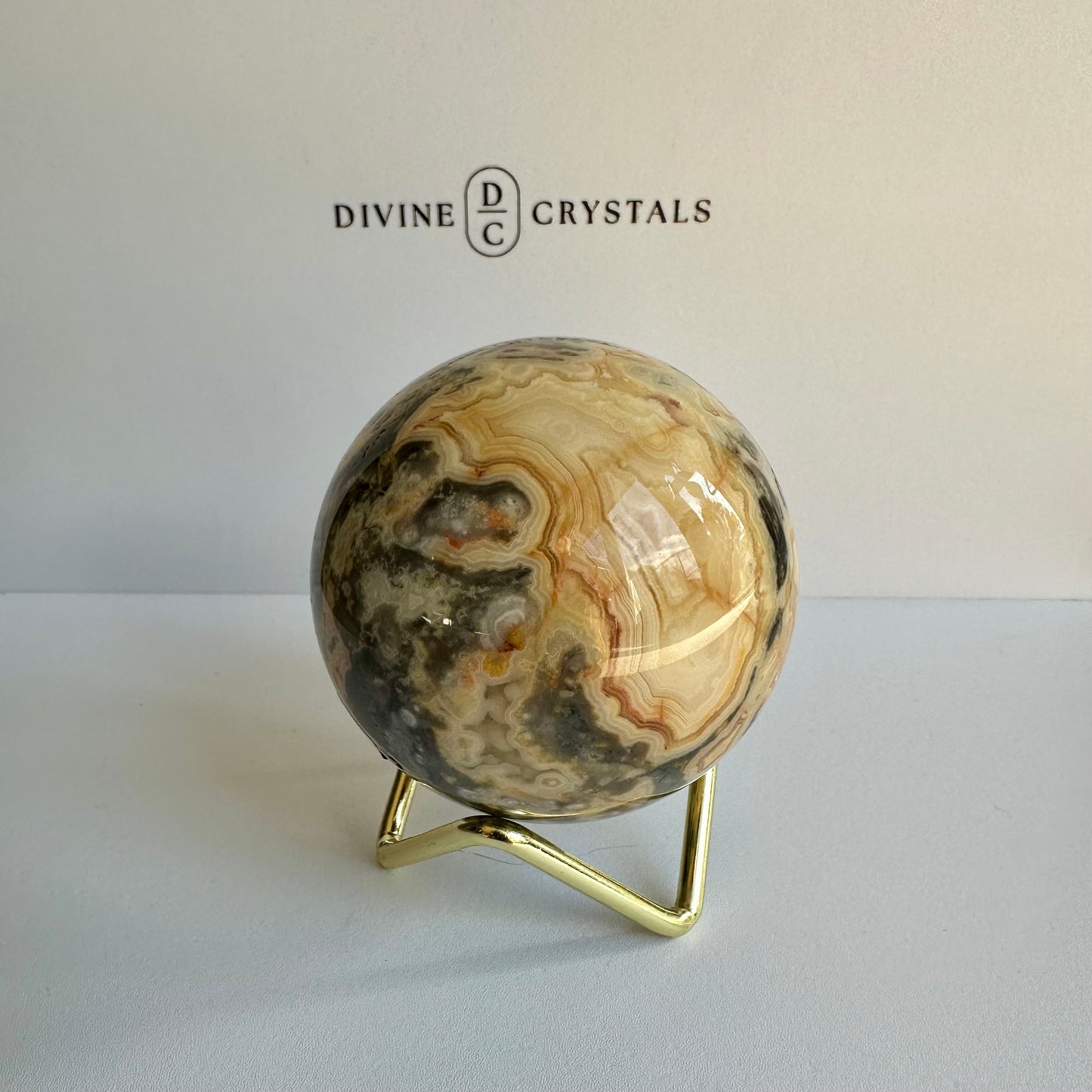 Crazy Lace Agate Sphere #8