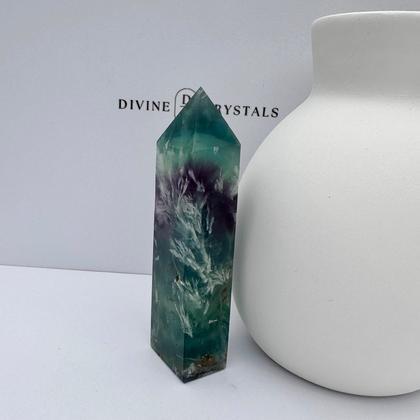 Snowflake Fluorite Tower (4-Sided)