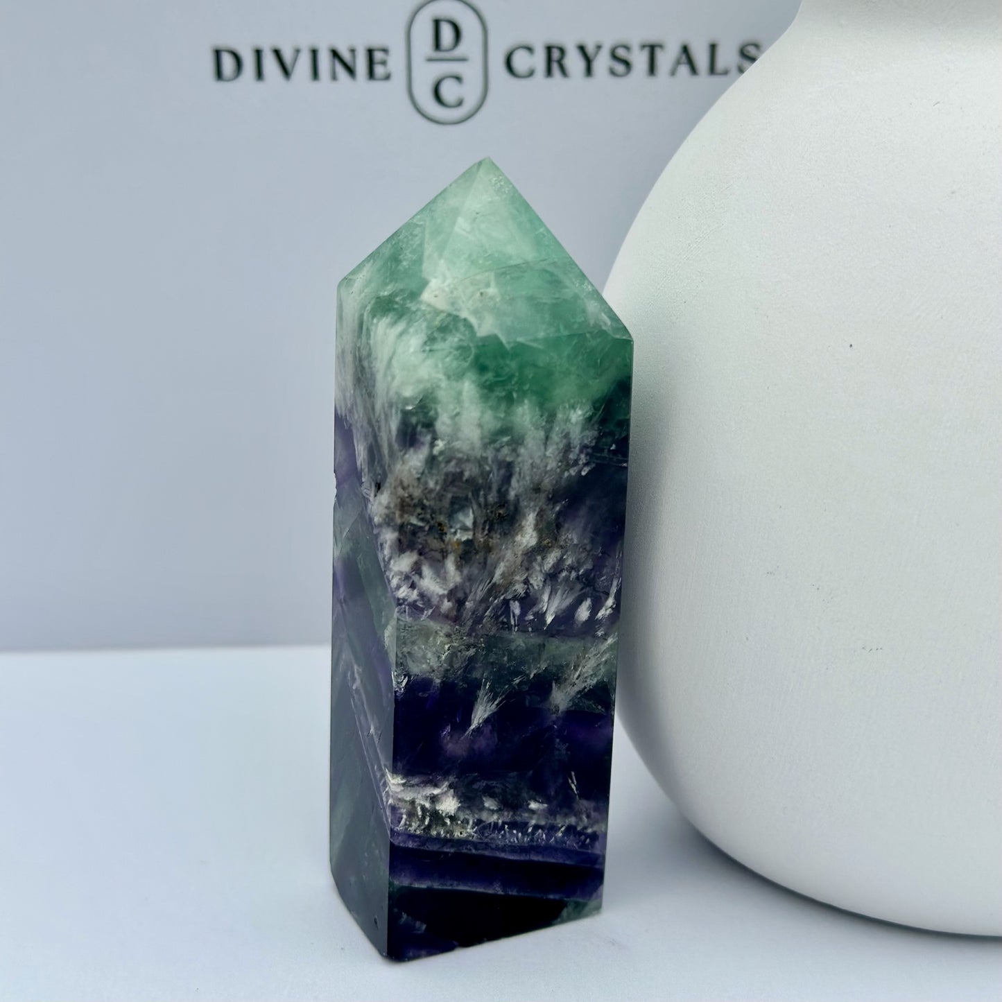 Snowflake Fluorite Tower (4-Sided)