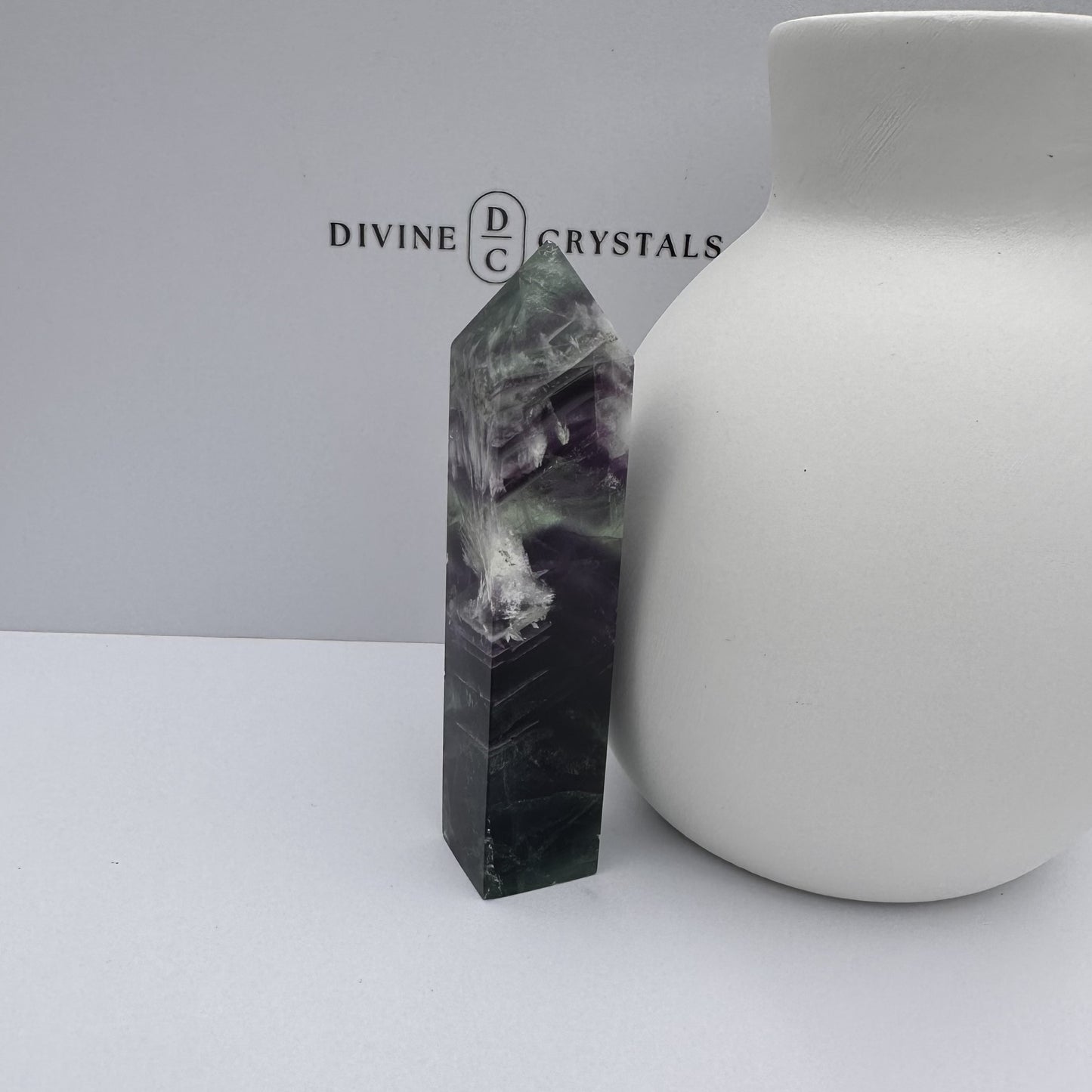 Snowflake Fluorite Tower (4-Sided)