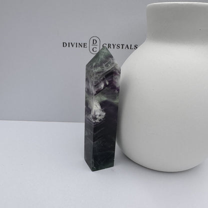 Snowflake Fluorite Tower (4-Sided)