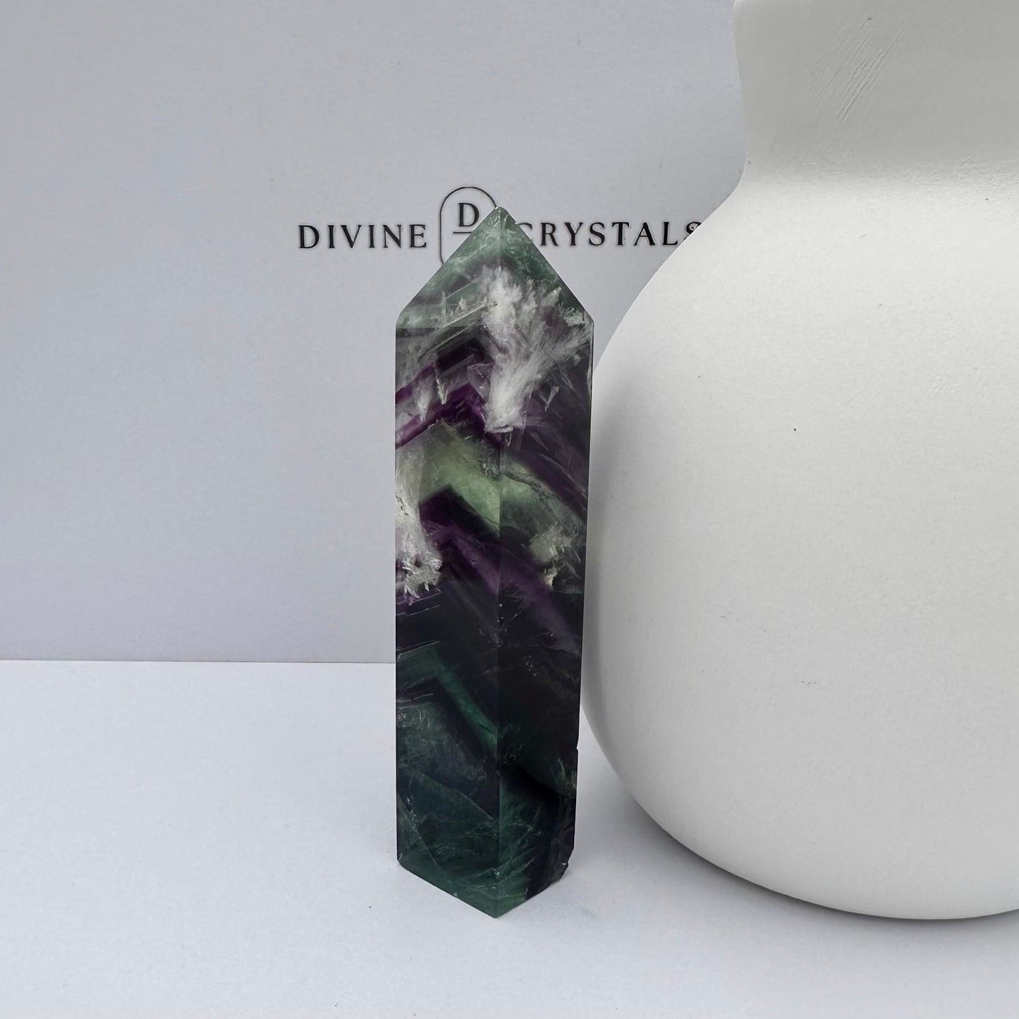 Snowflake Fluorite Tower (4-Sided)