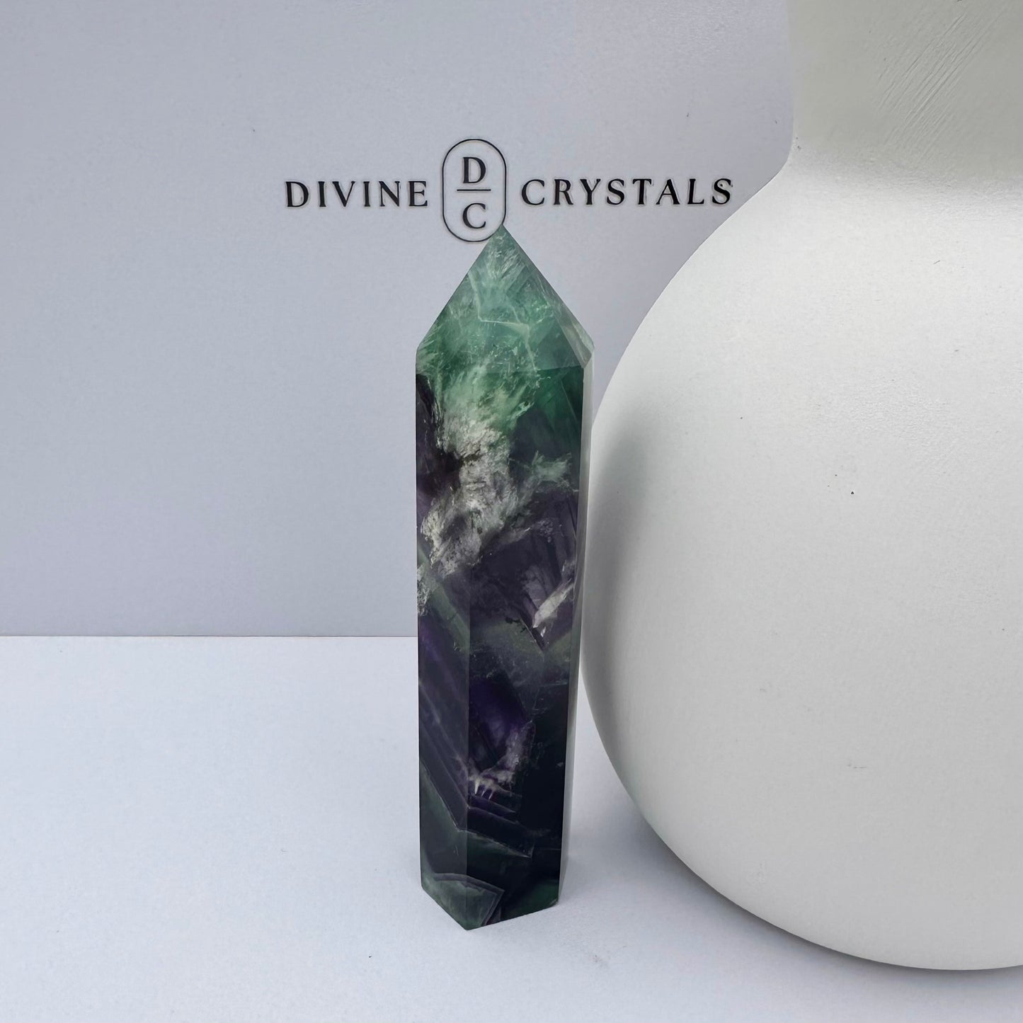Snowflake Fluorite Tower (6-Sided)