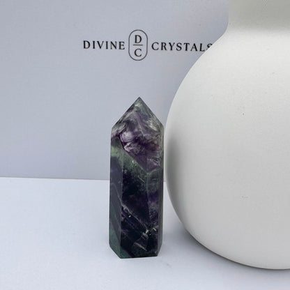 Snowflake Fluorite Tower (6-Sided)