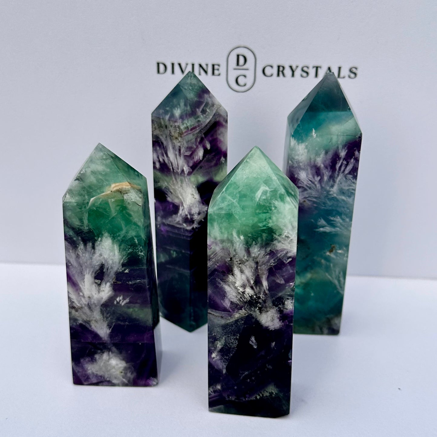 Snowflake Fluorite Tower (4-Sided)