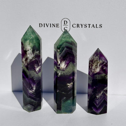 Snowflake Fluorite Tower (6-Sided)