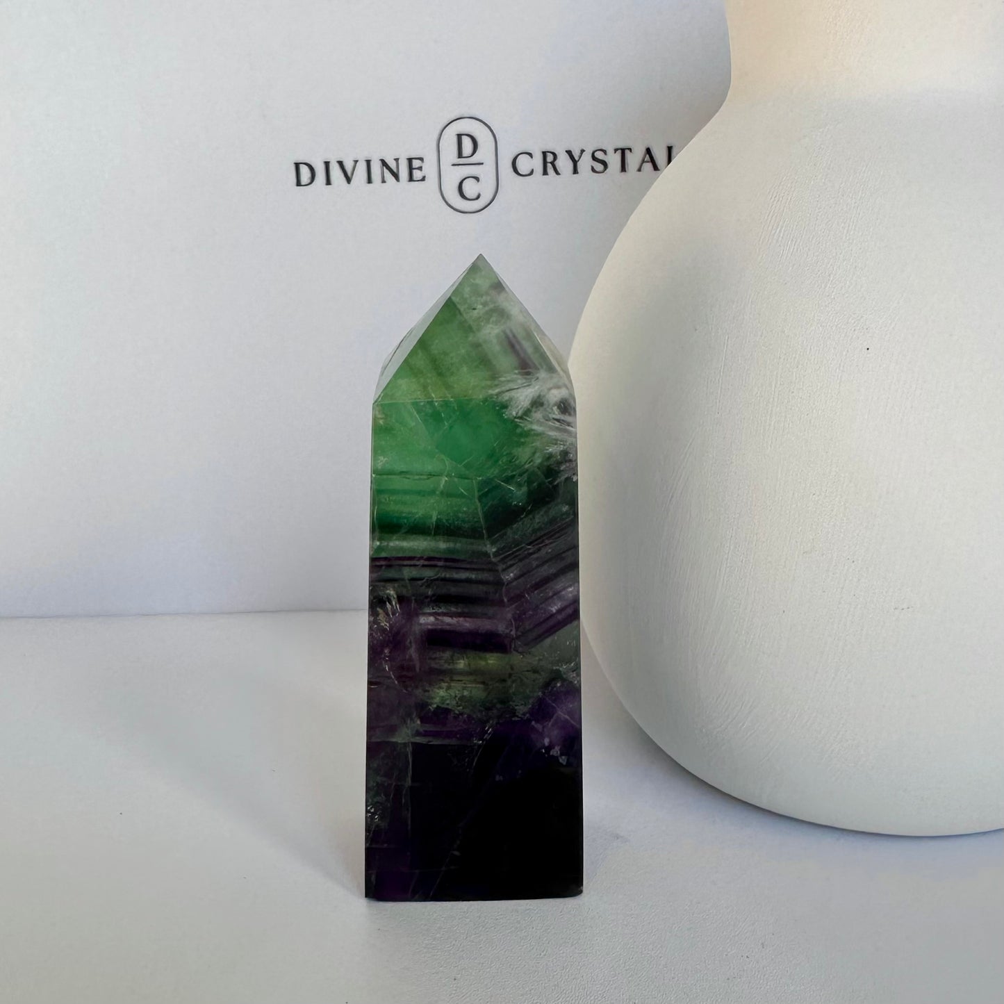 Snowflake Fluorite Tower (4-Sided)
